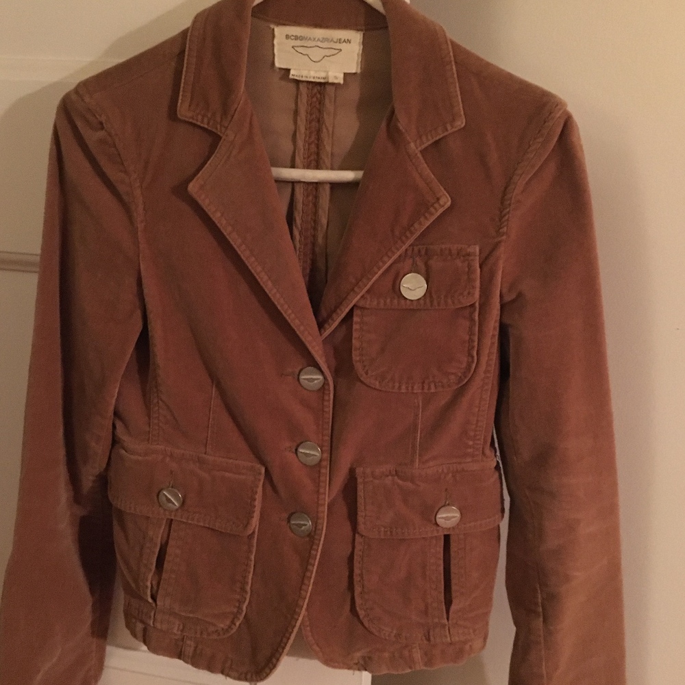 BCBGMaxAzria Velvet Stretch Crop Jacket Womens S